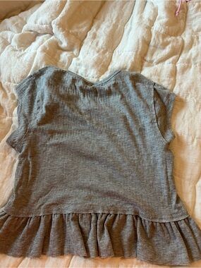 Altar'd State gray ribbed peplum top